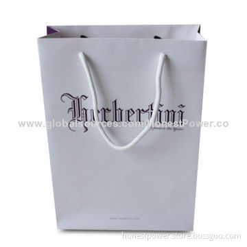Paper Carrier Bag with cotton Rope, Available in Various Colors and Measures